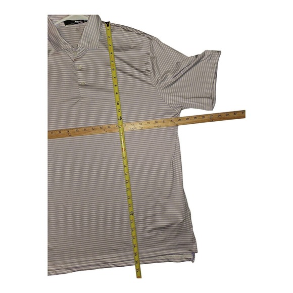 RLX Ralph Lauren Polo Large Men's White/Purple Stripes Golf Active Preppy - Picture 3 of 8